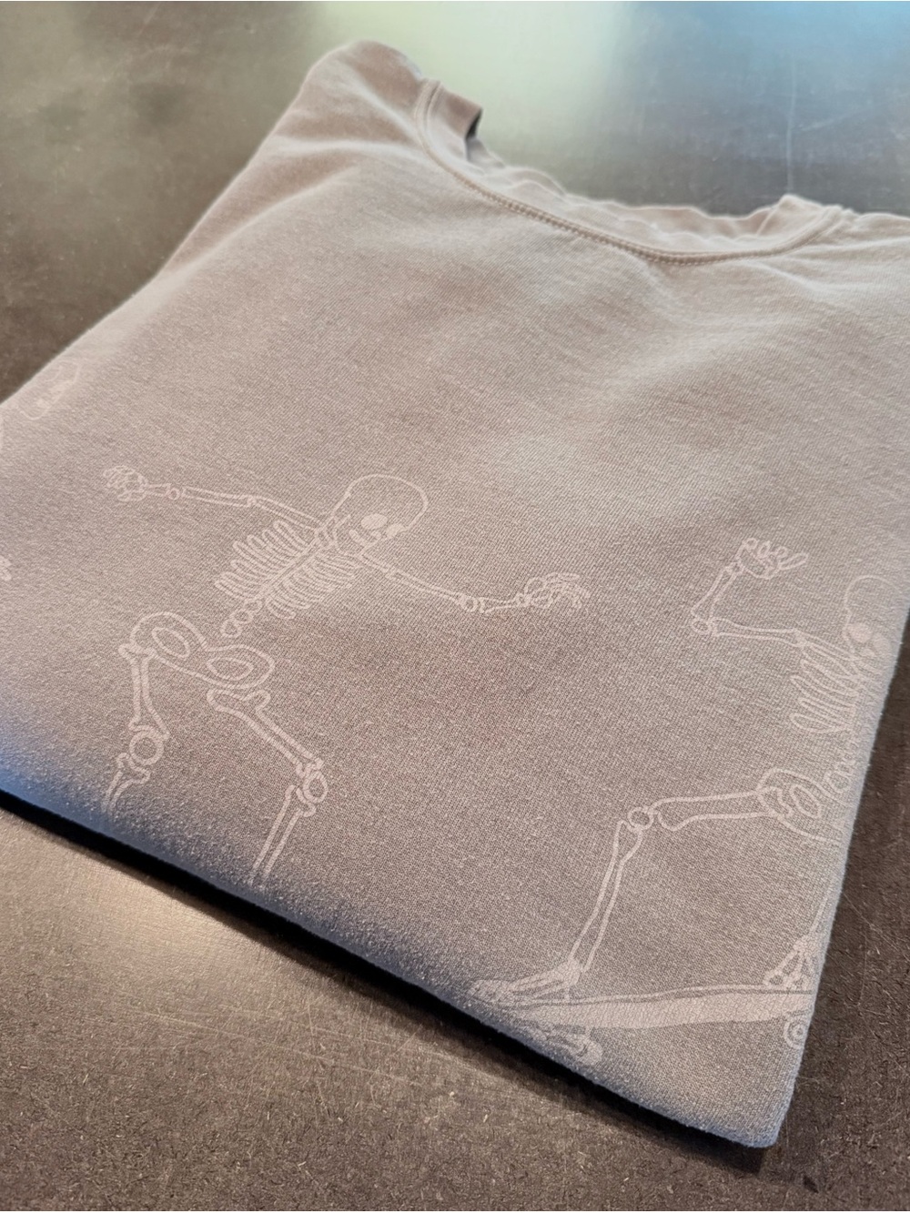 Urban Outfitters Charcoal Grey Crewneck Sweatshirt with Skeleton Motif